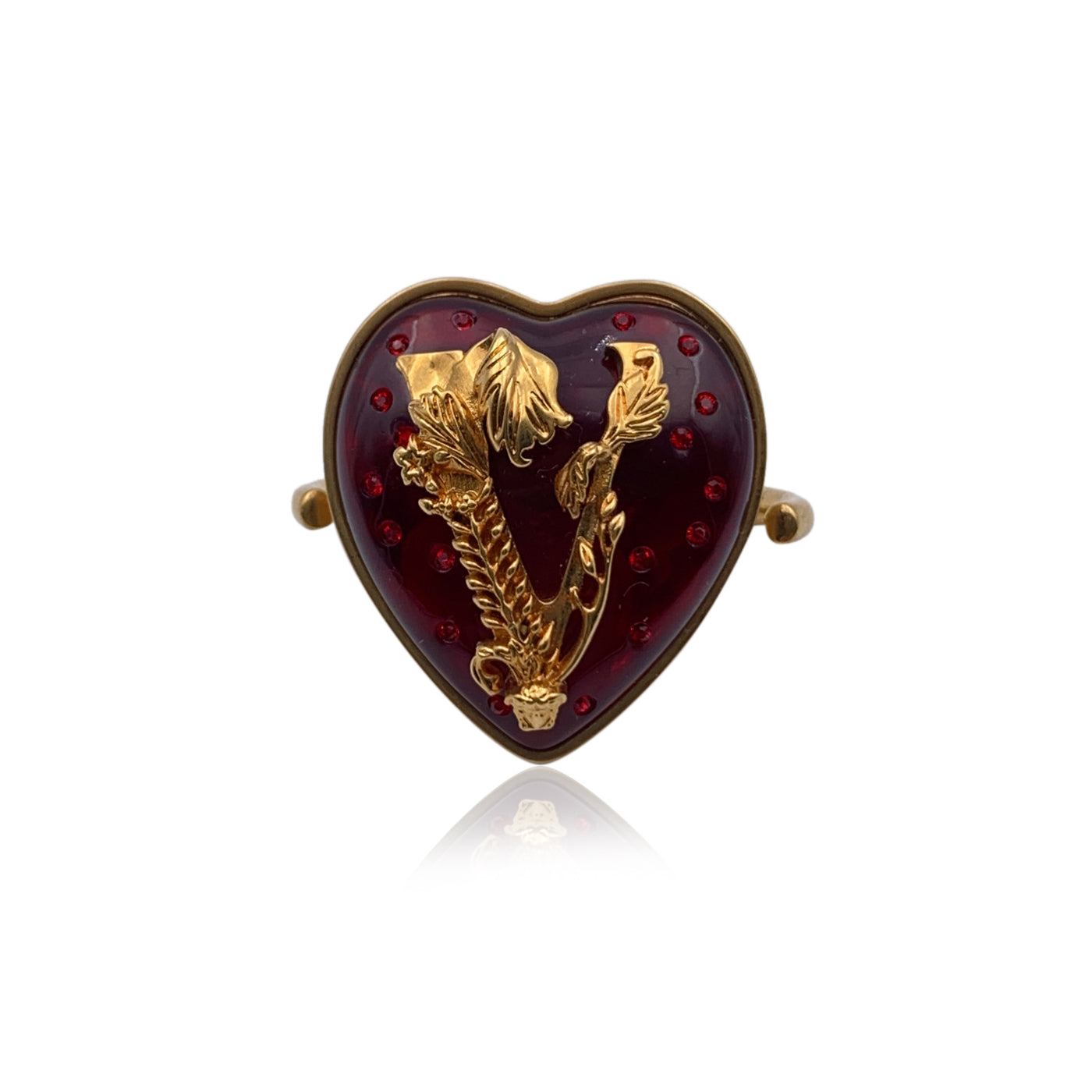 versace heart ring