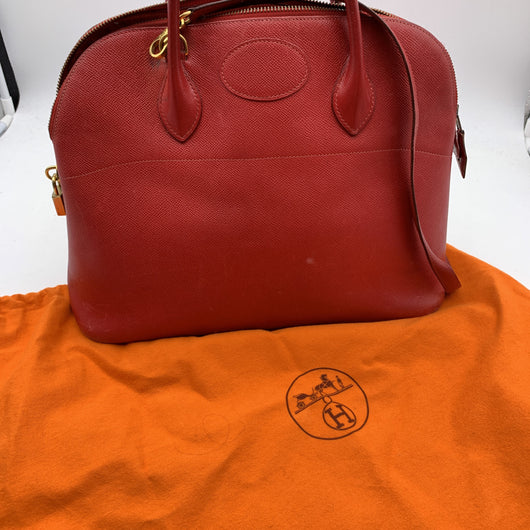 Hermes Bolide 35 cm Handbag in Red Epsom Leather