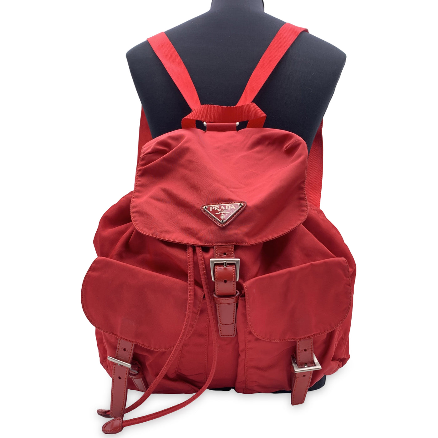 Prada Vintage Red Nylon Canvas Backpack Shoulder Bag – OPA Vintage