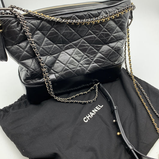 Chanel Black Quilted Leather Gabrielle Large Hobo Shoulder Bag – OPA Vintage