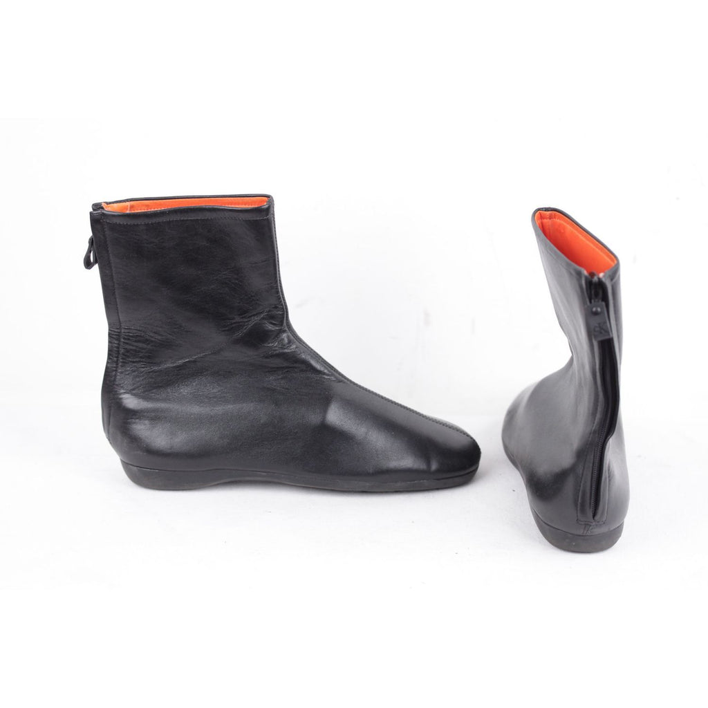 calvin klein orange rubber boots