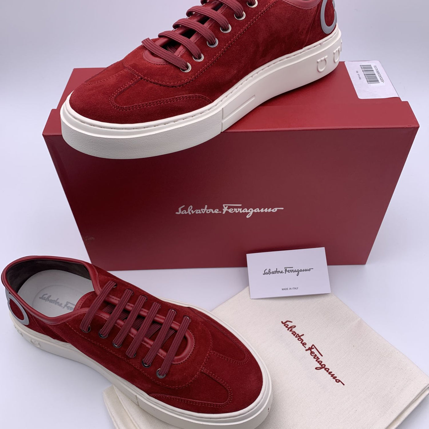 ferragamo suede sneakers