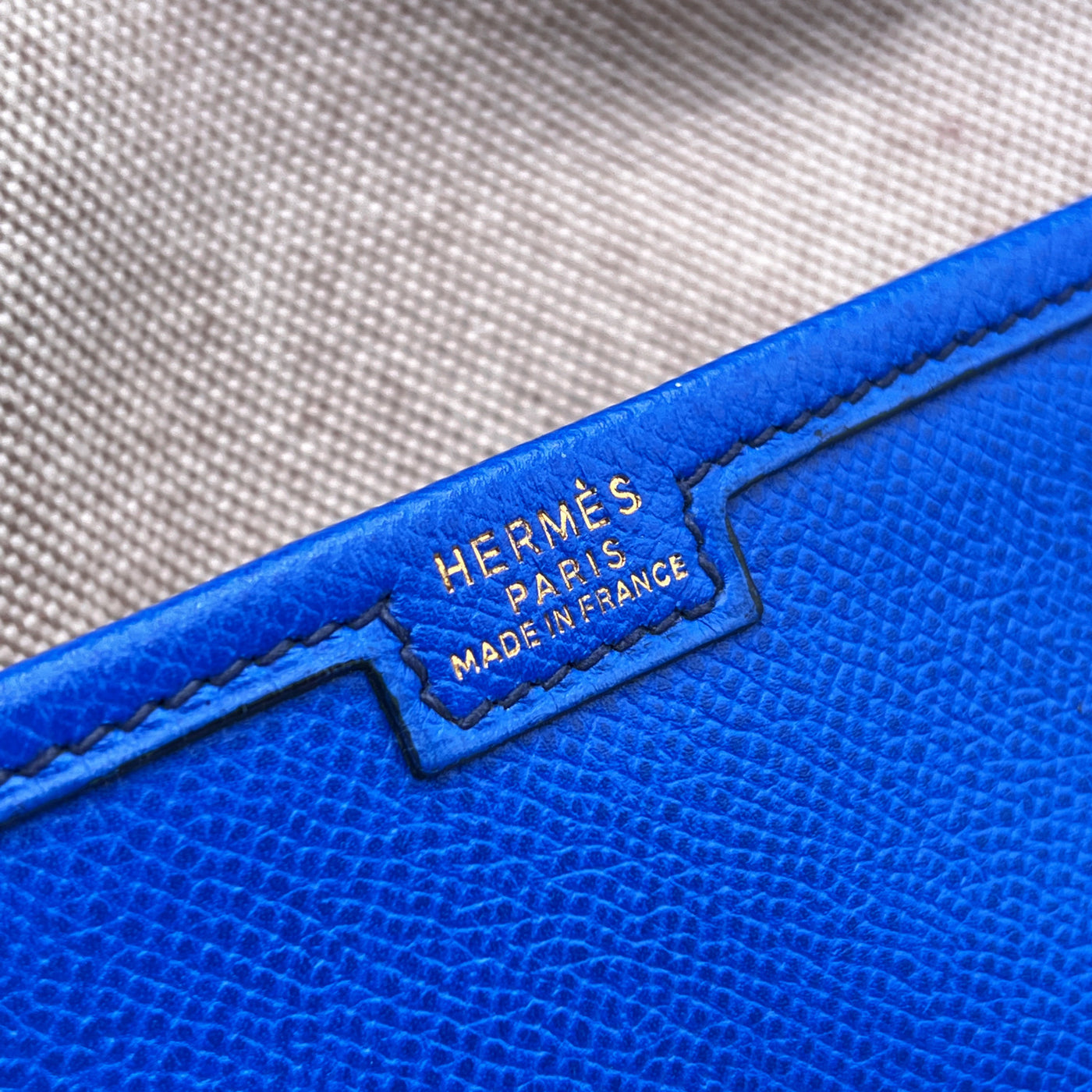 hermes blue leather