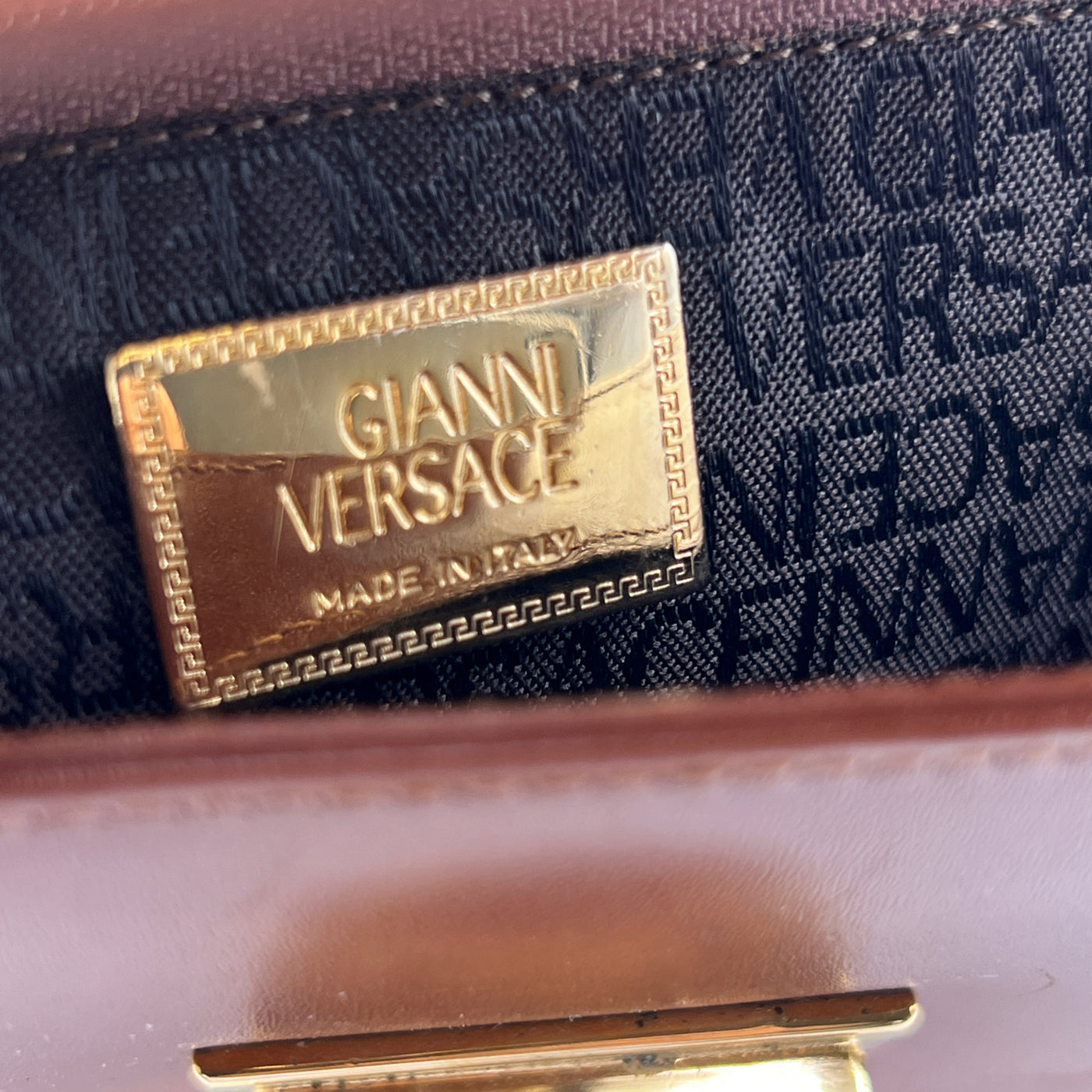 versace brown leather bag