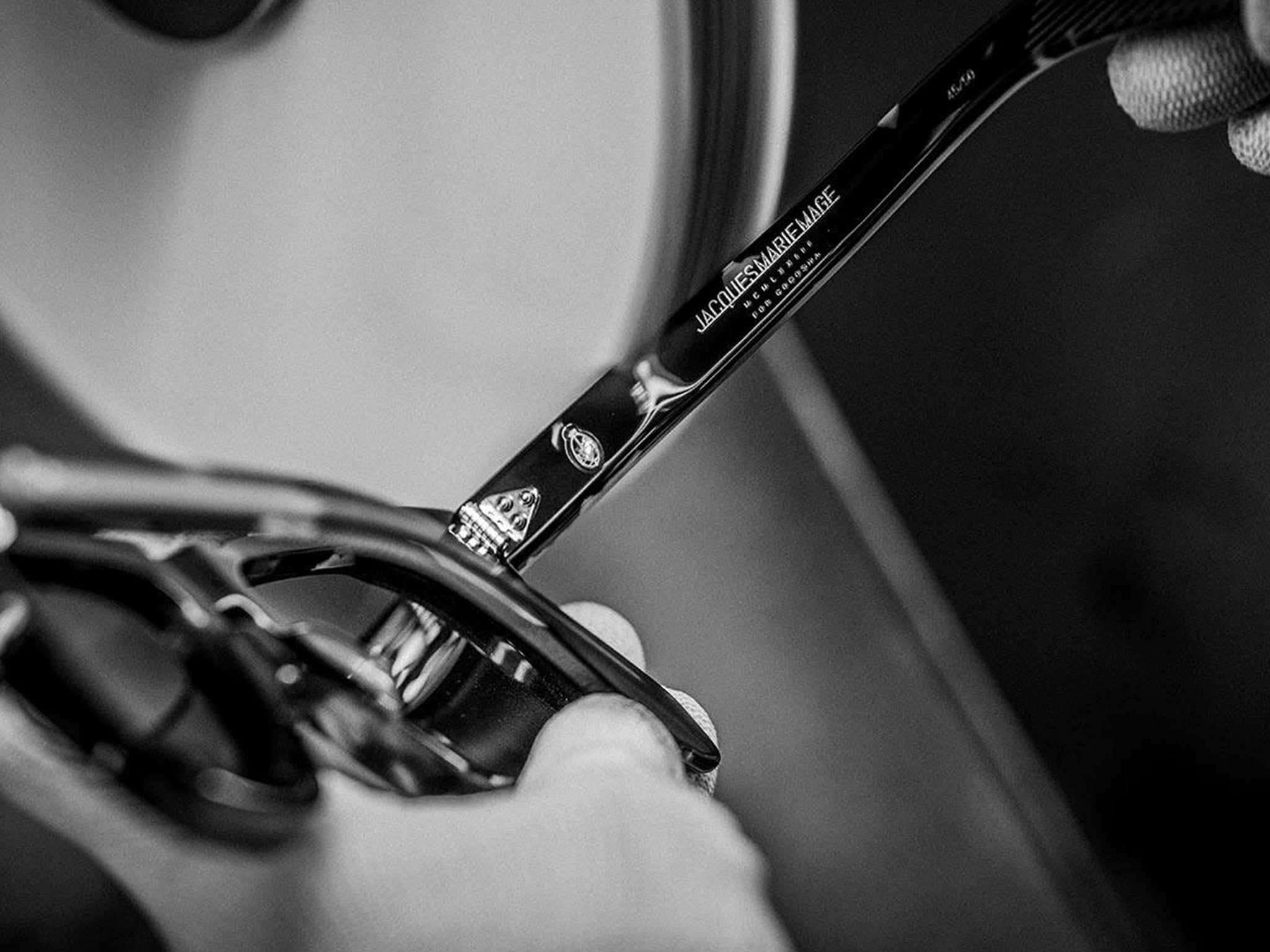 Polishing Jacques Marie Mage acetate frames