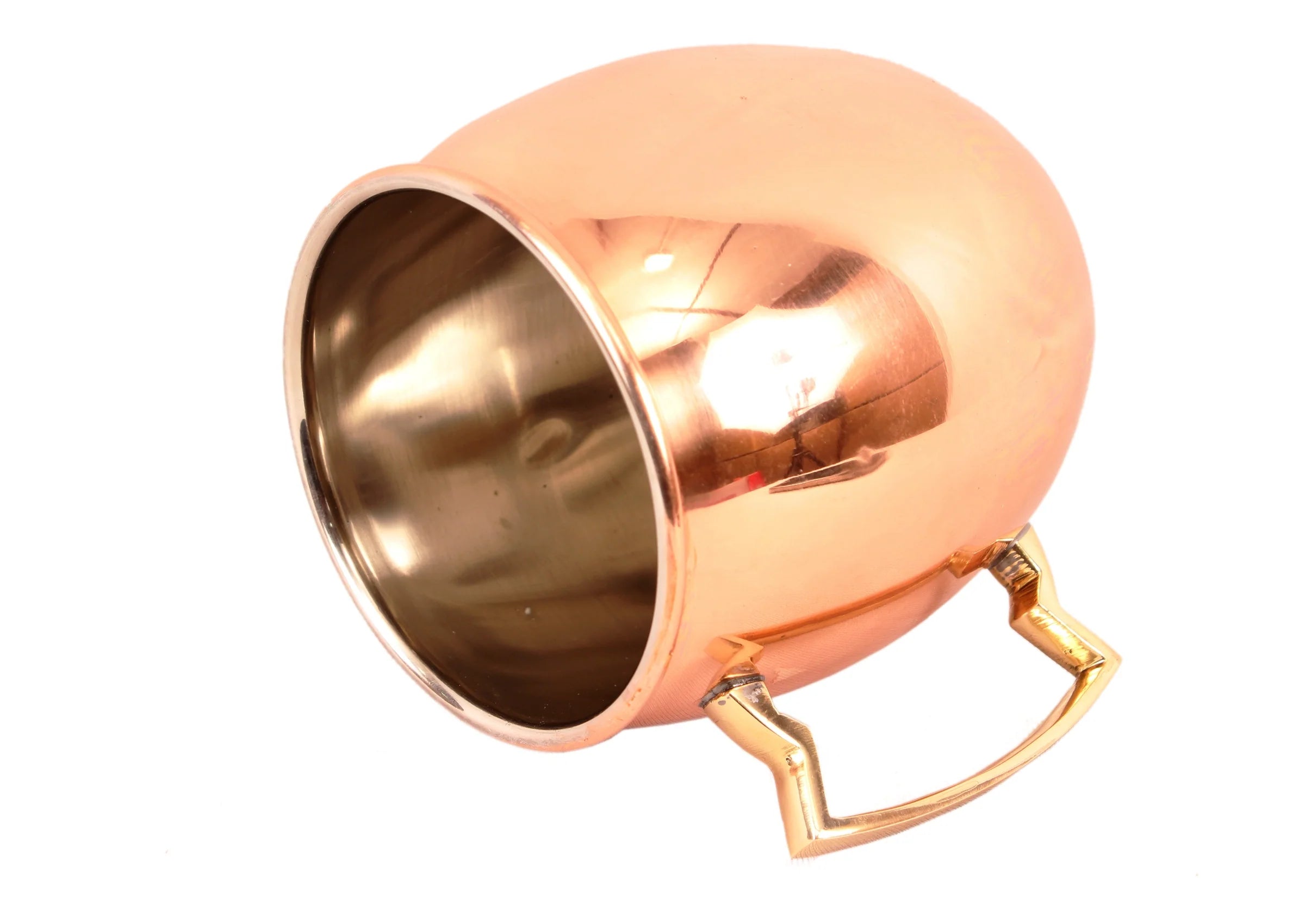 Indian Art Villa Pure Copper Round Shaped Plain Design Moscow Mule Beer Mug Cup, 17.92 Oz