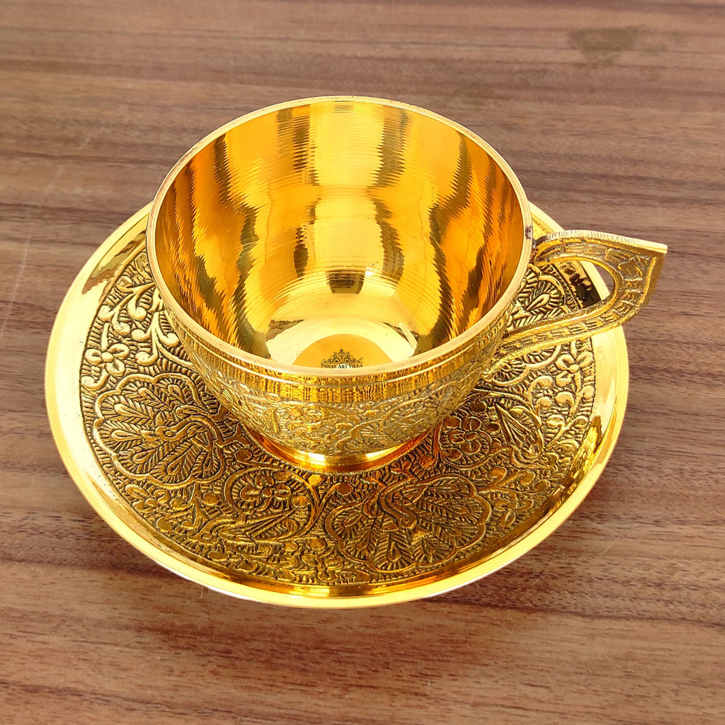 Indian Art Villa Designer Brass Tea Cup – IndianArtVilla