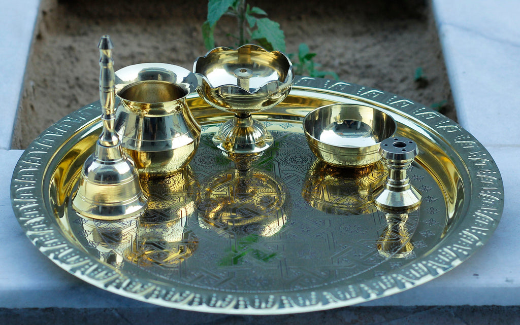 Astmanghal Brass Puja Thali PLATTER Set