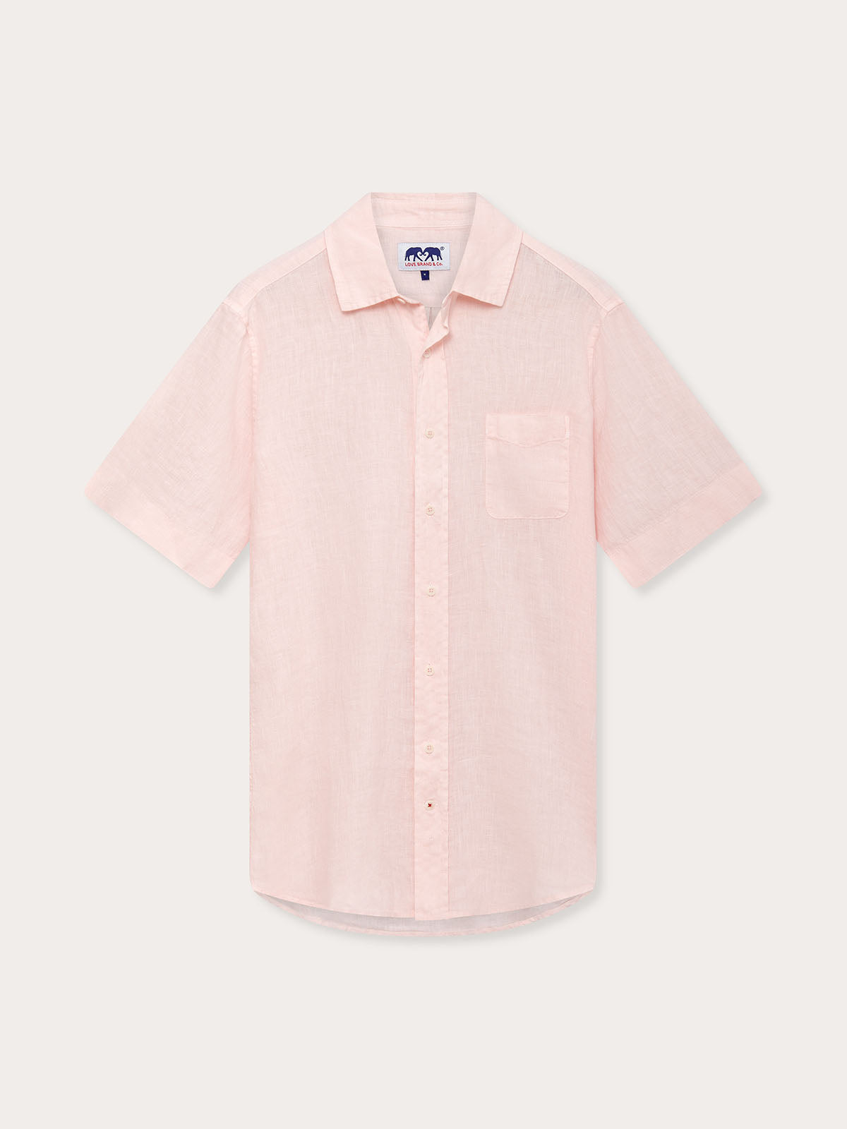 Men’s Pastel Pink Manjack Linen Shirt