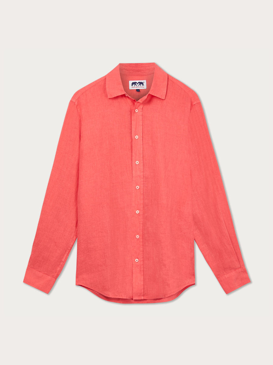 Men’s Coral Rose Abaco Linen Shirt