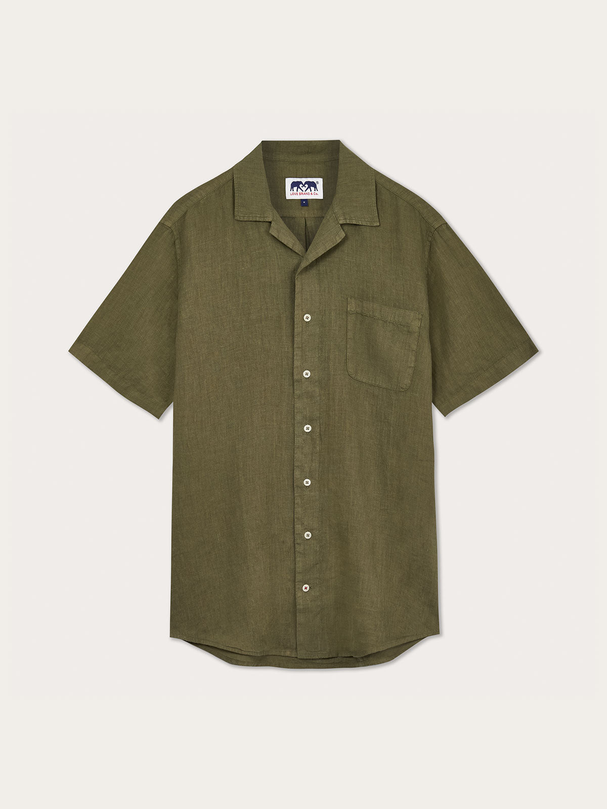 Men’s Olive Green Arawak Linen Shirt