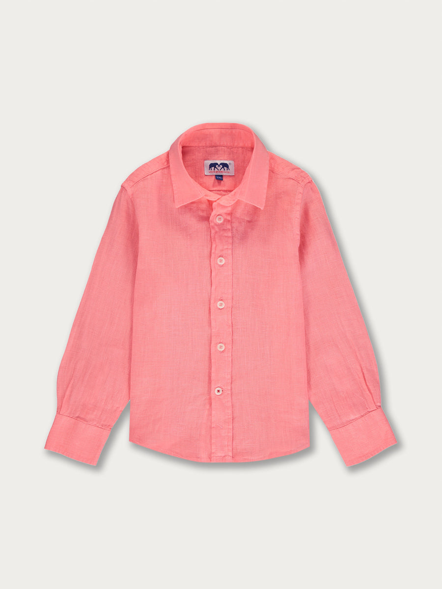 Boys Watermelon Abaco Linen Shirt