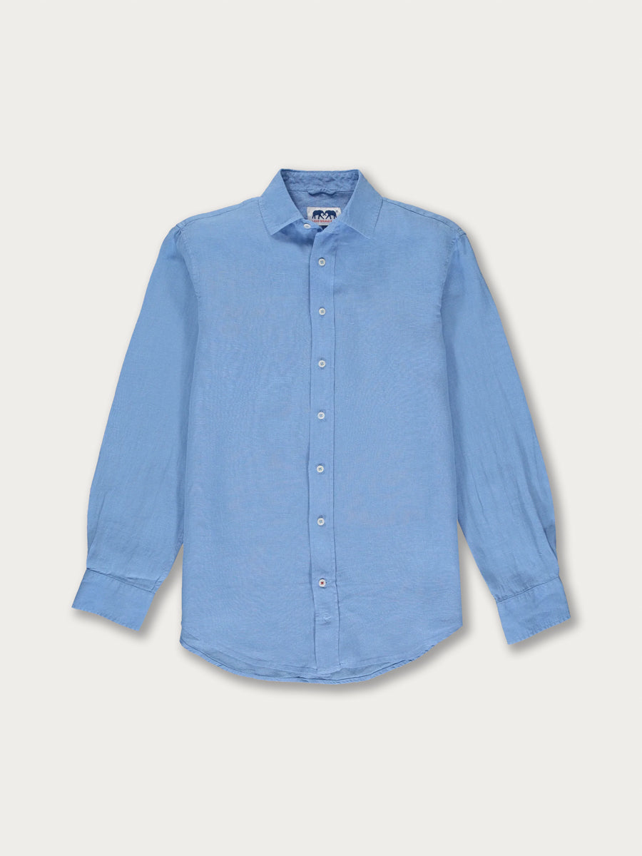 Men’s Ocean Blue Abaco Linen Shirt