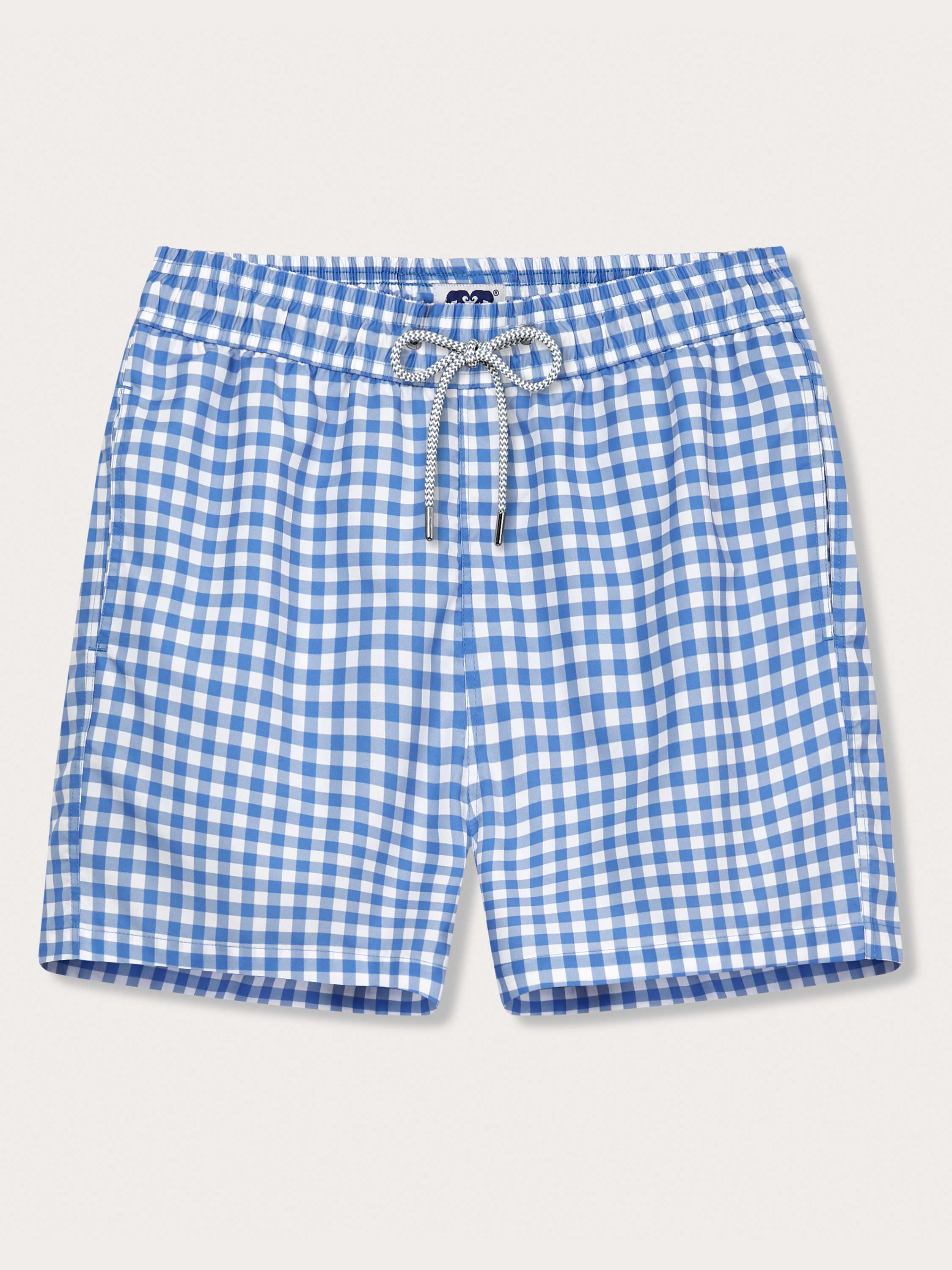 Men’s Blue Gingham Staniel Swim Shorts