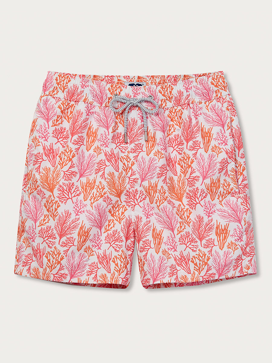 Men’s Crazy Coral Orange Staniel Swim Shorts