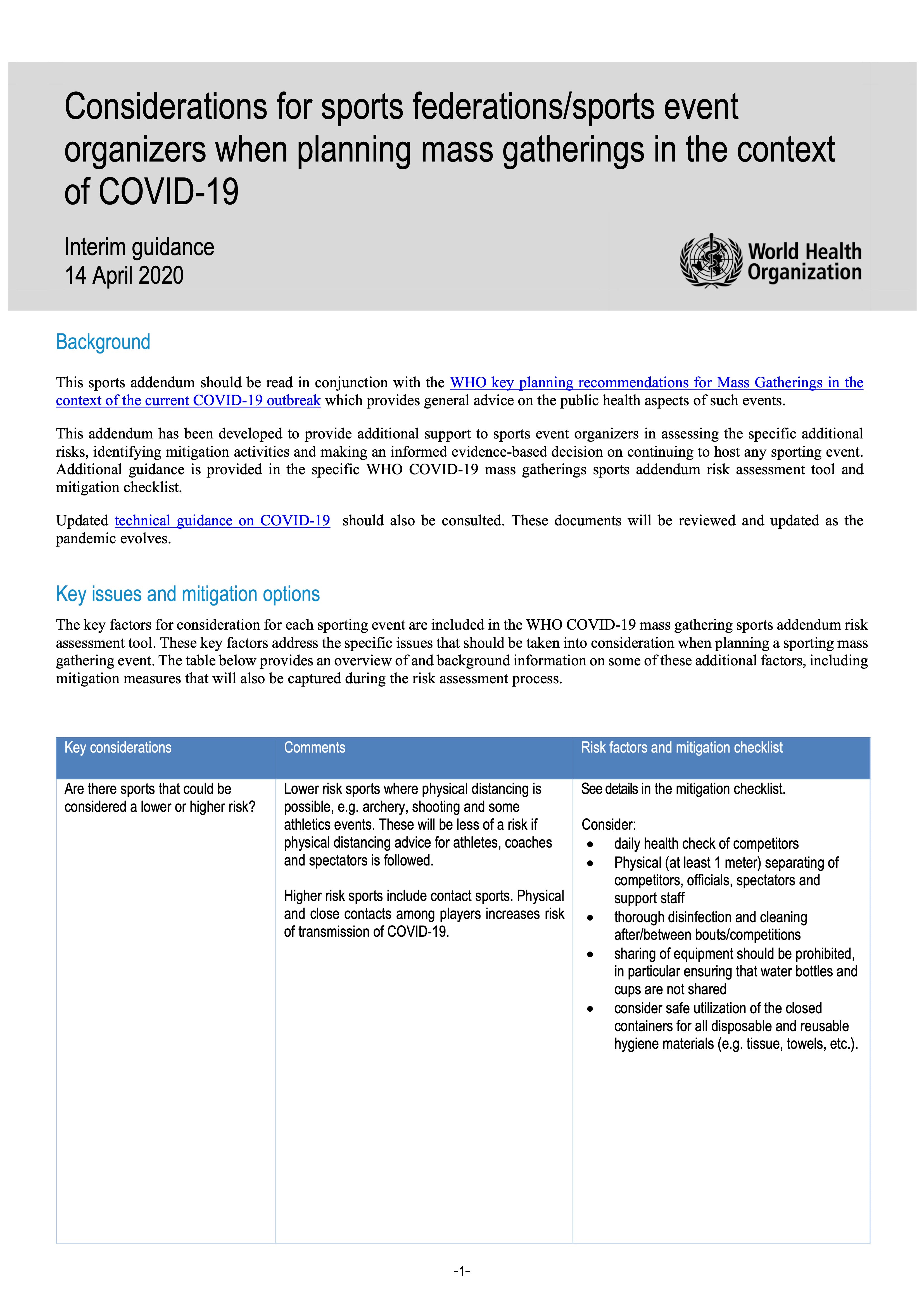 https://apps.who.int/iris/bitstream/handle/10665/331764/WHO-2019-nCoV-Mass_Gatherings_Sports-2020.1-eng.pdf