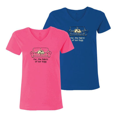 Teddy The Dog Yankee Poodle - Ladies T-Shirt V-Neck XX-Large / Navy