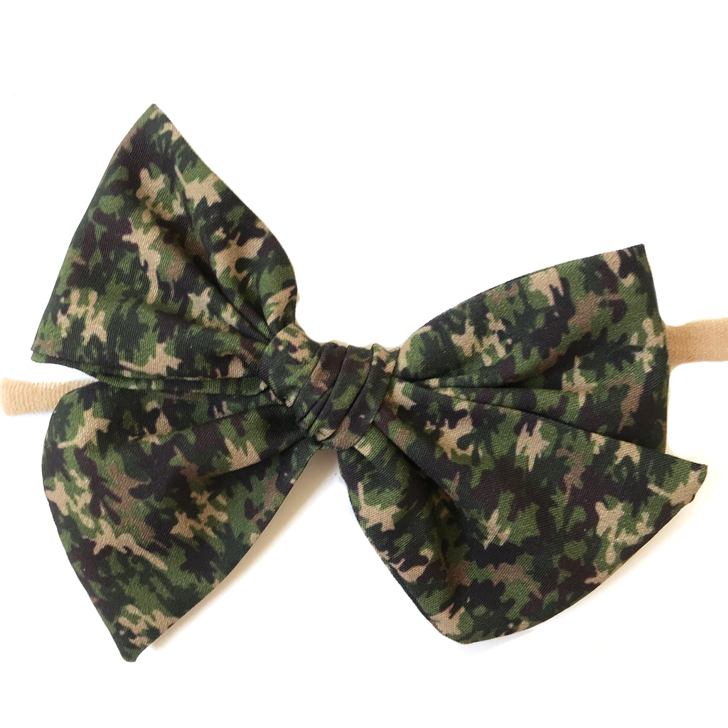 Camo Texas Size Knot Hair Bow for Girls