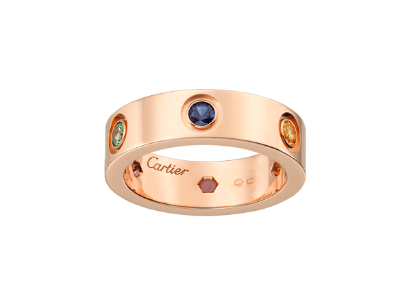 cartier love ring coloured stones