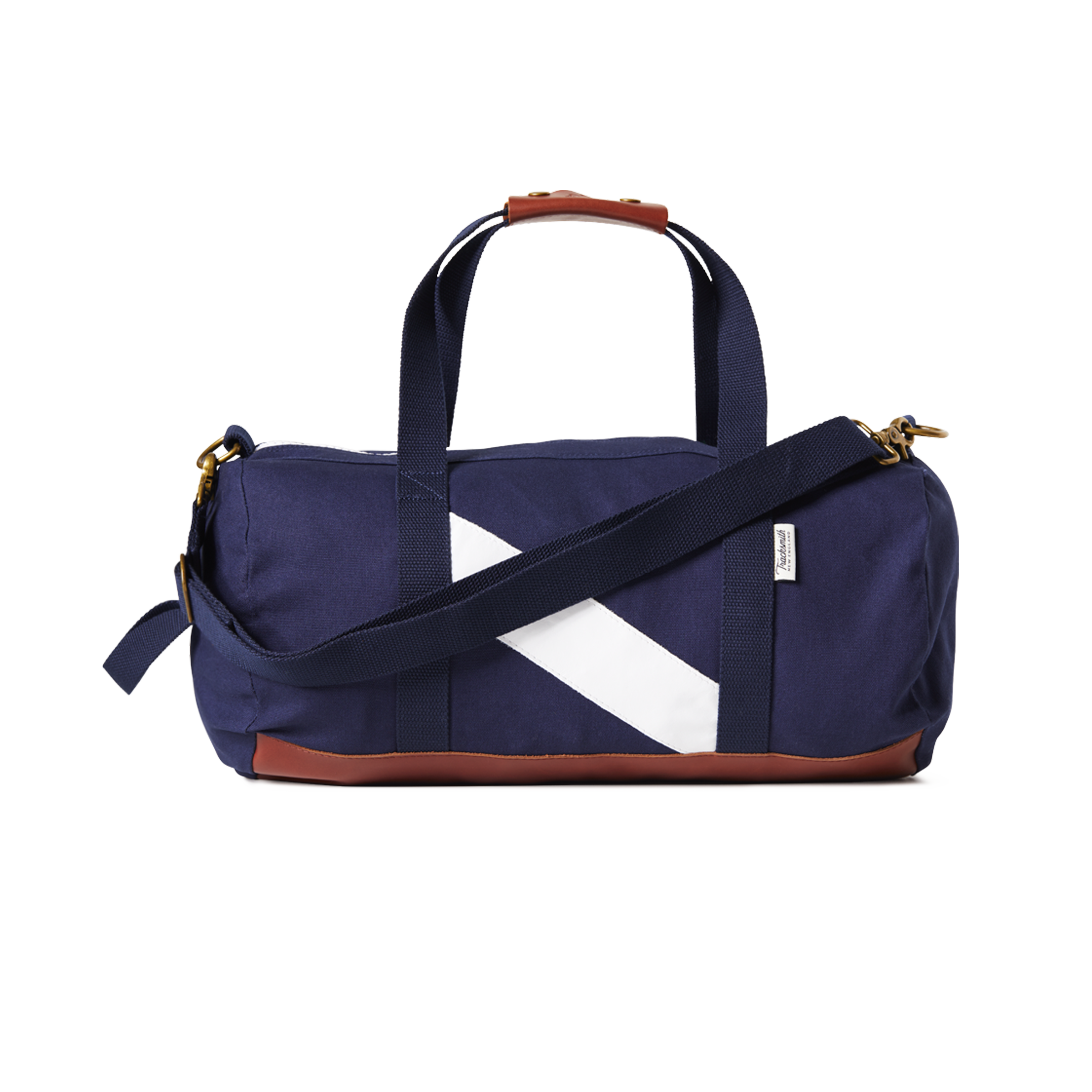 Tracksmith Club Duffel in Navy/White