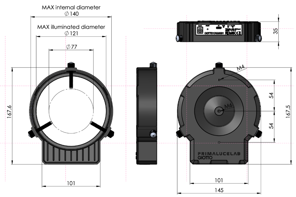 PrimaLuceLab GIOTTO 120 Dimensions