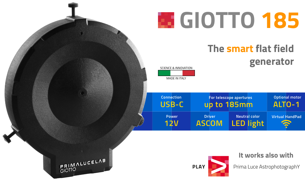 PrimaLuceLab GIOTTO 185 Flat Field Generator Features