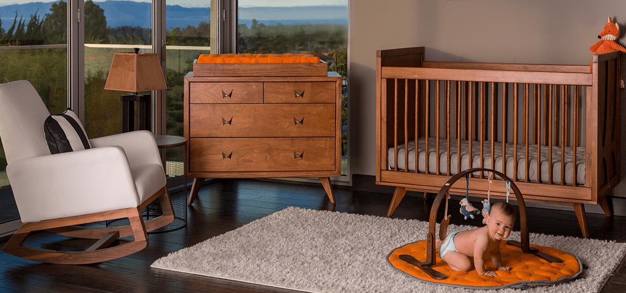 mid century modern crib