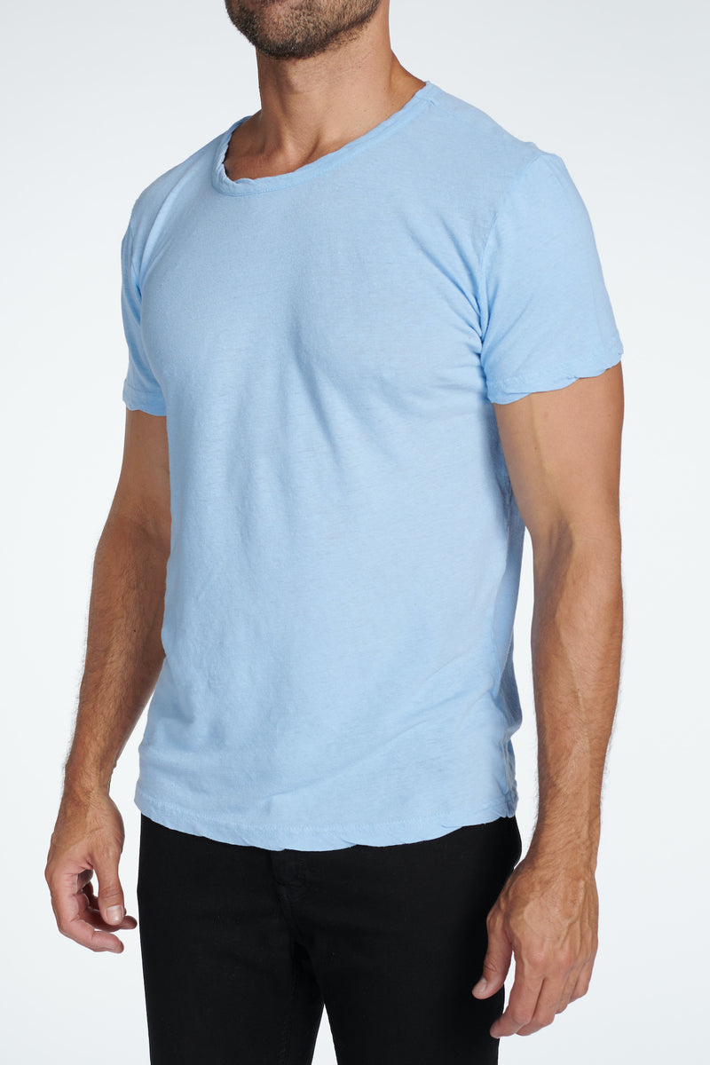 Men's Linen Blend Wide Neck Band Tee – Mika Jaymes