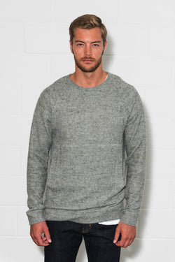 crew neck sweatshirt with kangaroo pocket