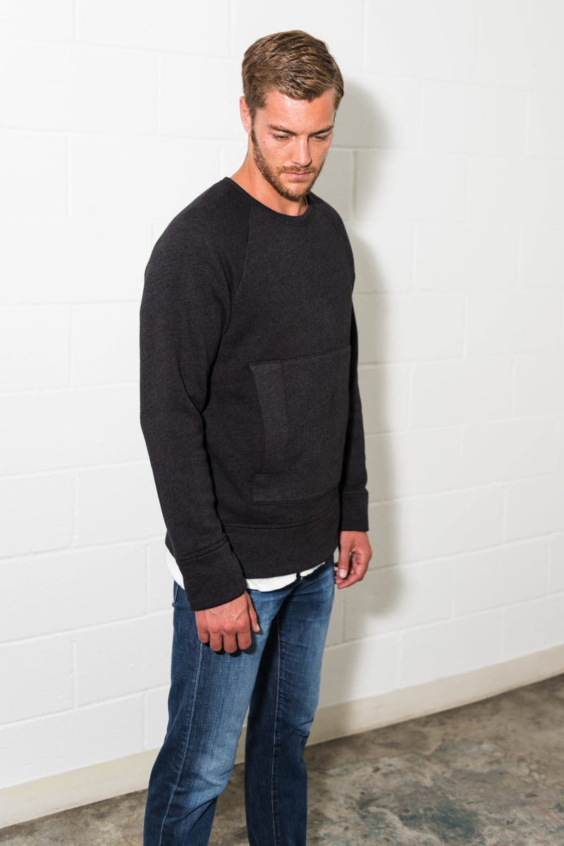 Men's French Terry Kangaroo Pocket Crew Neck Sweatshirt – Mika Jaymes