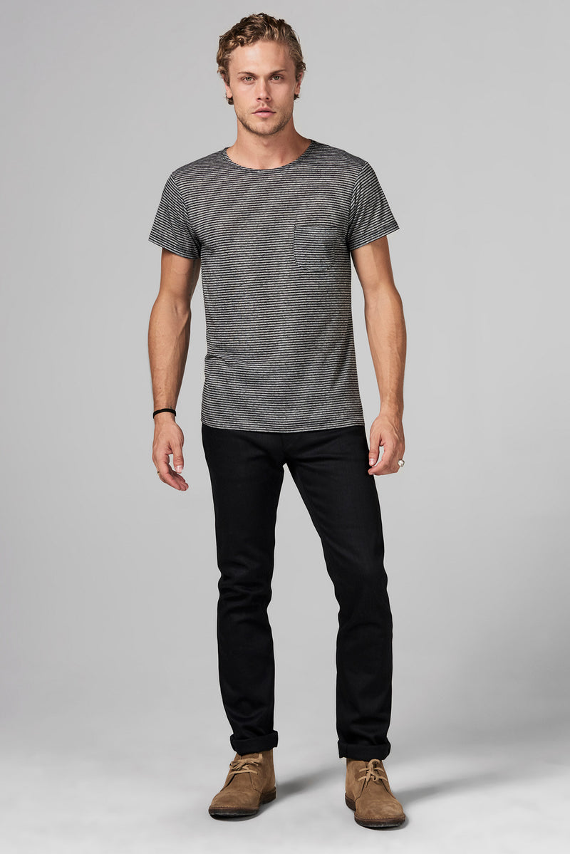 Men's Pocket Sailor Crew Neck Tee - Thin Stripe – Mika Jaymes