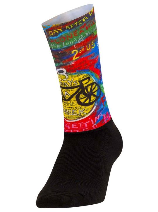 calcetines ciclismo hombre Striped polka dot cycling socks multicolor  cycling racing running socks comfortable and breathable