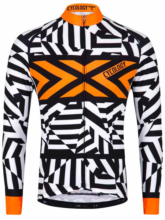 4CYCLISTS Men`s Black Thermal long sleeve jersey for cycling