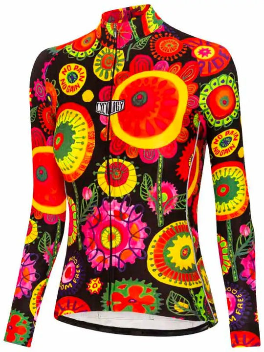 Crimson Petals - Long Sleeve Cycling Jersey (Women)