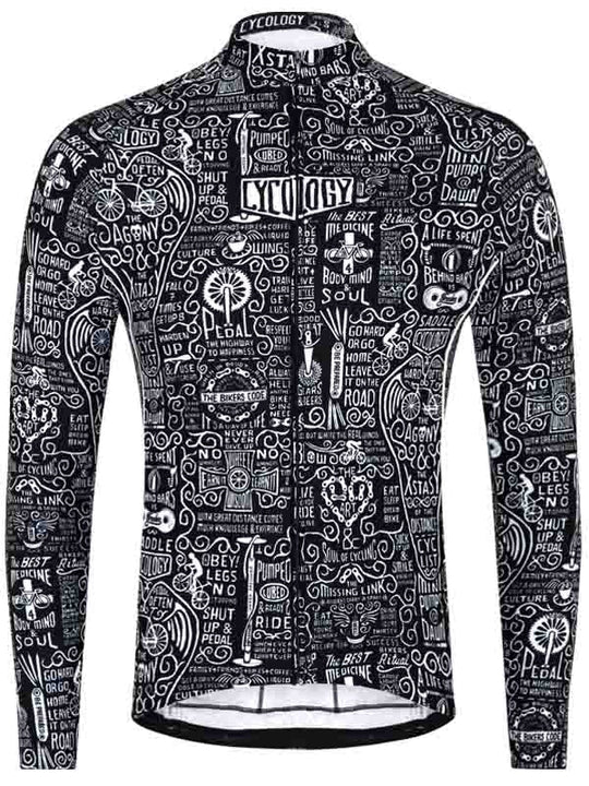 4CYCLISTS Men`s Black Thermal long sleeve jersey for cycling