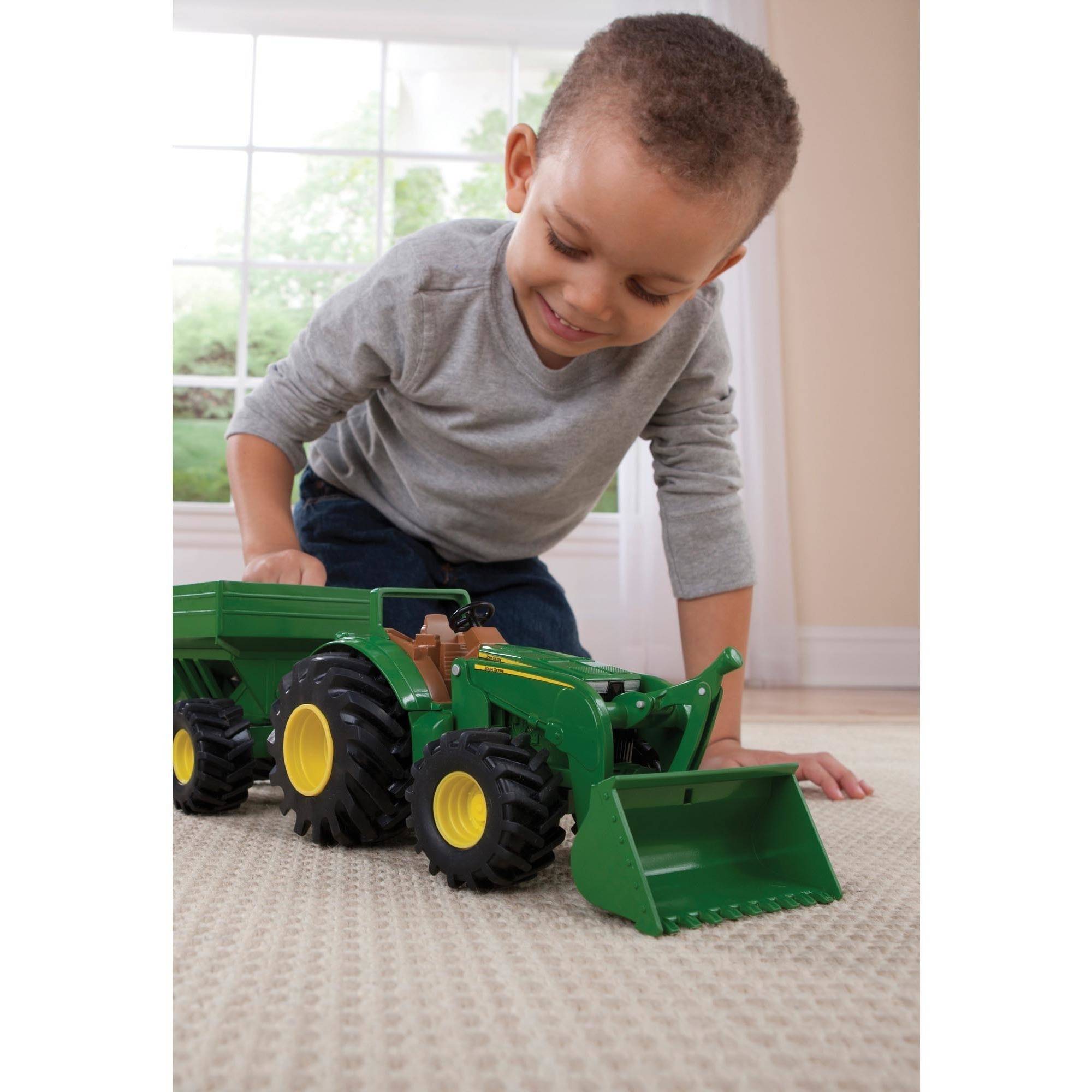 john deere monster treads tractor with wagon