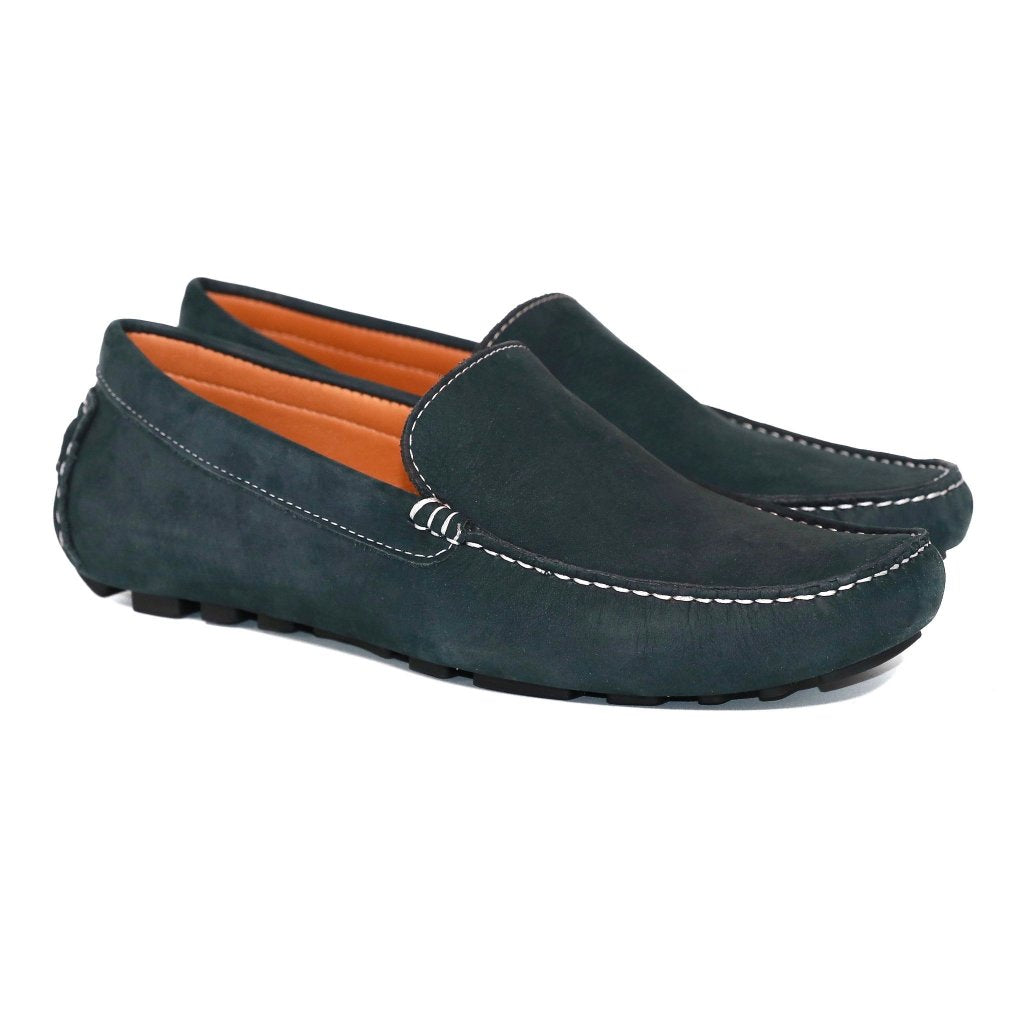 Men's Navy Blue Driving Loafers by Footwear Designer Bernard DE WULF ...