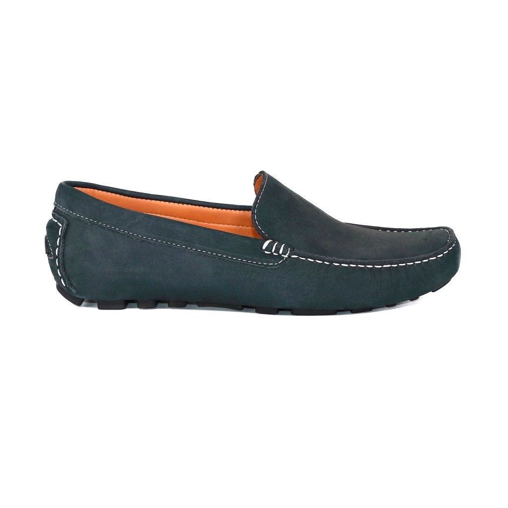 mens suede loafers navy