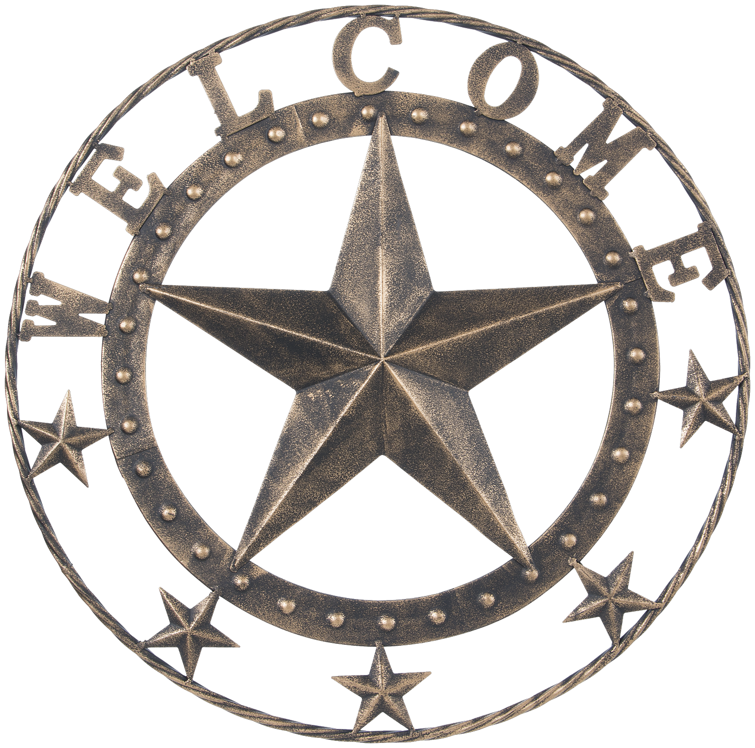 18 Metal Star Welcome Wall Plaque Wild West Living