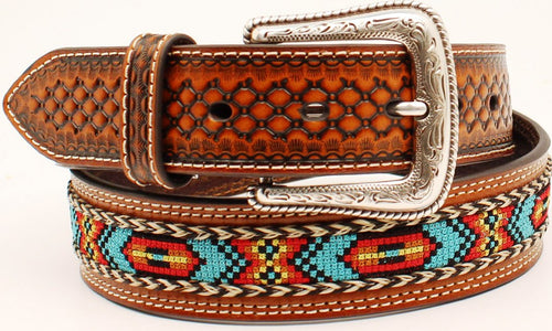 Native American Star Leather Belt