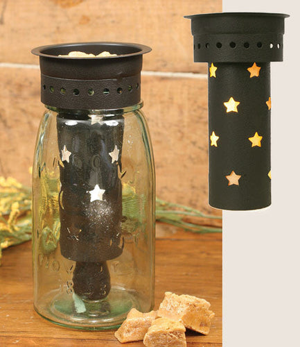 Rustic Brown Large Punched Star Electric Wax Potpourri Warmer