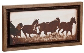 Big Sky Carvers Barnwood Shadow Box Art Saddle Up