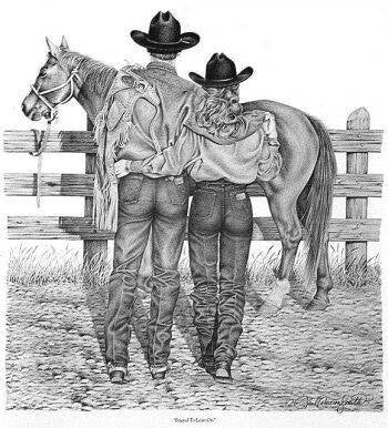 cowboy and cowgirl love drawings