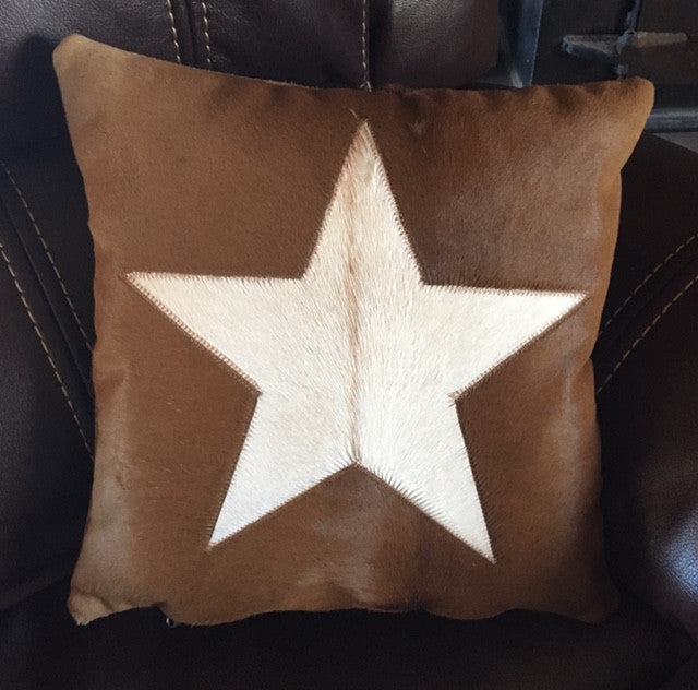 Glp Strplw Western Star Cowhide Accent Pillow Wild West Living