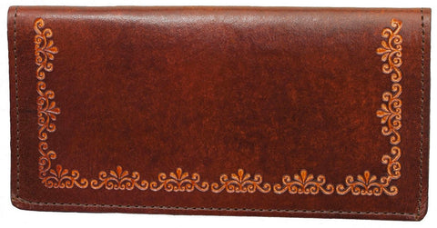 Antique Brown Leather Checkbook Wallet (Made In The USA) – Wild West Living