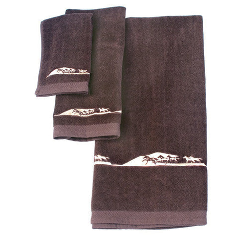HiEnd Accents Forest Pines Plaid Mocha Towel Set
