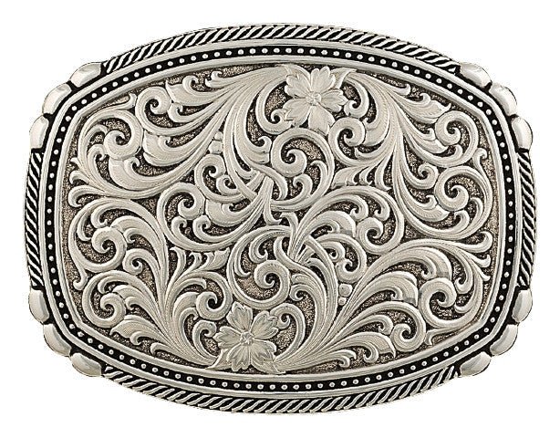 Western Antiqued Pinpoints And Twisted Rope Belt Buckle – Wild West Living