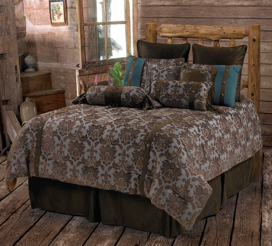 Rwba9187 Sf Fleur De Lis Western 5 Piece Bedding Set Super