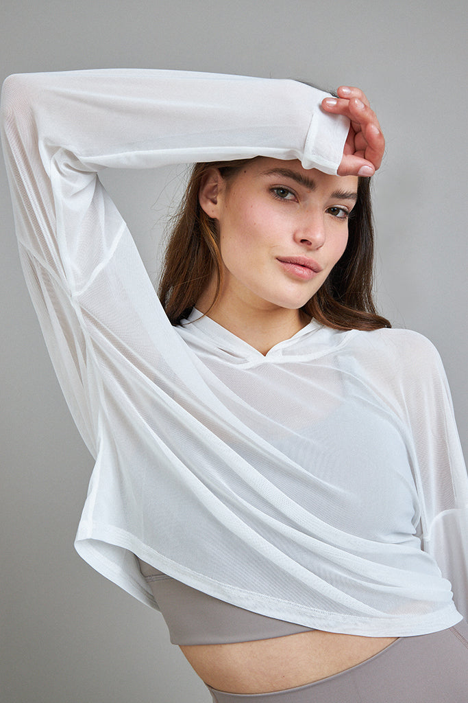 Active light Shirt in White - with hood