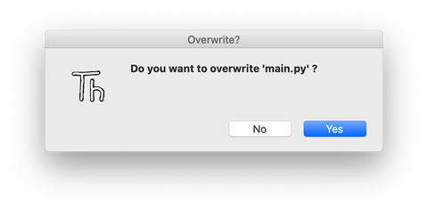 Thonny overwrite main.py